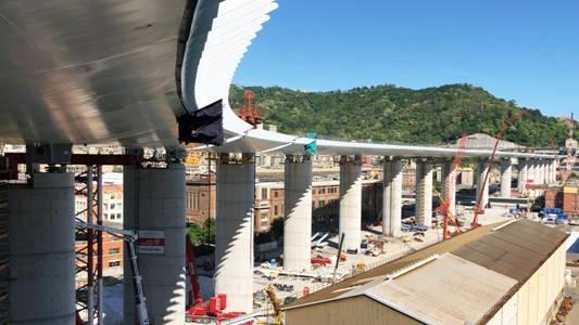 Genoa Italy bridge under construction